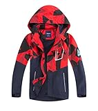 LAUSONS Kinder Gefütterte Regenjacke Jungen Camouflage Wasserdicht Jacke...