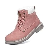 Mishansha Kinder Winterschuhe Jungen Mädchen Gefüttert Boots Rosa 35