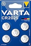 VARTA Batterien Knopfzellen CR2025, Lithium Coin, 3V, kindersichere Verpackung, für...