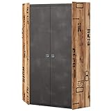 Furniture24 Kleiderschrank Fargo FG17 Eckschrank mit 2 Kleiderstangen...