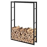 [en.casa] Kaminholzregal 100x150x25cm Brennholzregal Feuerholzregal Holzhalter