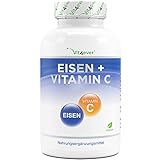 Eisen - 365 Tabletten mit 40 mg reinem Eisen + natürlichem Vitamin C -...