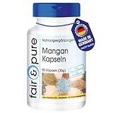 Fair & Pure® - Mangan Kapseln - 4mg als Mangangluconat - 90 Kapseln - gut resorbierbar...