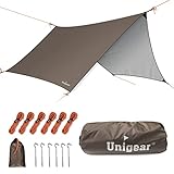 Unigear Zeltplane wasserdicht, sechseckig Tarp mit Ösen + 6 Aluminium...