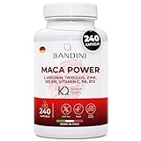 Bandini® MACA POWER 240 Kapseln – Hochdosiert - 1000 mg je Tagesdosis - Maca schwarz +...