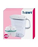 BWT Wasserfilter AQUAlizer 2,6L + 12 Zink Filterkartuschen, Wasserfilter...