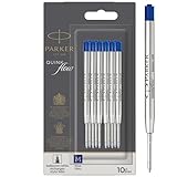 Parker Ballpoint Pen Refills | Medium Point | Blue QUINKflow Ink | 10 Count