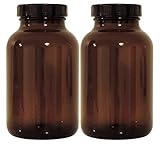 Braunes Apothekerglas Set 2x 1000ml inkl. Schraubverschluss & Etiketten made in Germany