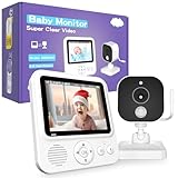 OBVHNUA Babyphone mit Kamera 2,8 Zoll Video-Babyphone 720p mit 1500mAh Akku Typ c...