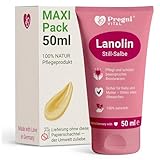 ❤️ 100% LANOLIN Brustwarzensalbe - 50 ml MAXI-Pack - PregniVital® Stillsalbe für...