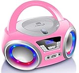 Cyberlux CD-Player mit LED-Beleuchtung | Kopfhöreranschluss | Tragbares Stereo...