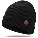 BARFULKER Beanie Mütze Damen Herren, Winter Warm Strickmütze Wintermützen Thermo...