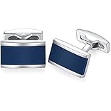 HONEY BEAR Herren Hochzeit Manschettenknöpfe Cufflinks Edelstahl Manschettenknopf (Navy...