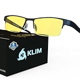 KLIM Optics - Blaulichtfilter Brille - NEU 2024 - Hoher Schutz - Gaming Brille...