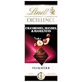 Lindt EXCELLENCE Cranberry, Mandel & Haselnuss - Feinherbe Schokolade | 100 g Tafel | Mit...