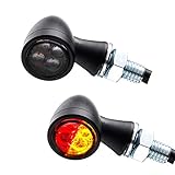 LED 3in1 Mini Rücklicht Bremslicht Blinker Zero schwarz getönt Motorrad Chopper Bobber...