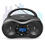 Tragbarer CD-Player Boombox, JOVELL Tragbarer Radio mit CD Player für Kinder und...