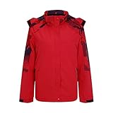 SRTUMEY Regenmantel Damen Atmungsaktiv Softshelljacke Mit abnehmbaren winddichten...