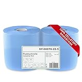 2 x blaue saugstarke Papierrolle, 1000 Blatt, 22x36 cm | 2-lagige perforierte...