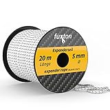 fuxton Gummiseil 5 mm 20 m schwarz - weiß, elastisch (Expanderseil, Gummiband,...