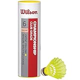 Wilson Badminton-Ball, Championship Shuttlecocks, 6-er Dose, 77 Grains, Gelb,...