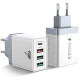 USB Ladegerät,2-Pack 40W 4 Ports USBC Adapter Schnellladegerät Mehrfach mit 1...