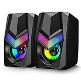 Uythumidid PC Lautsprecher Set, Mini RGB Gaming Monitor Lautsprecher für PC, 2.0...