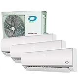 TRIO SPLIT KLIMAGERÄT SMART WIFI 12+12+12 DILOC R32 KOMPRESSOR SHARP INVERTER