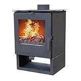 Kaminofen ALAZ K5S Schwarz Holzofen 6 kW Holz Ofen Kamin Heizofen Dauerbrandofen...