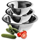 COM-FOUR® 3-teiliges Schüssel-Set aus Edelstahl - Salatschüssel in 3 Größen -...