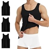 YouShow Unterhemd Herren Schwarz Tank Top Feinripp Baumwolle Sport Muskelshirts Sommer 3er...