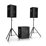 AUNA Cube - 2.1 Aktiv PA-Set, Bi-Amping Technologie, Echo, Bass- und...