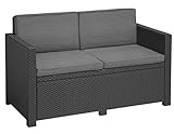 Allibert by Keter Victoria Gartensofa - 2-Sitzer Lounge Sofa in Rattanoptik, Inkl. Sitz- &...