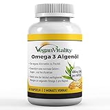 Vegan Omega 3 Algenöl - Algenöl Kapseln - 400 mg DHA pro Kapsel, 60 Omega 3...