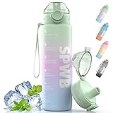 SPWB Trinkflasche,1L Sportflasche Auslaufsicher, BPA-frei Tritan Wasserflasche...
