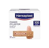 Hansaplast Elastic Fingerstrips Pflaster (100 Strips), extra lange Wundpflaster...