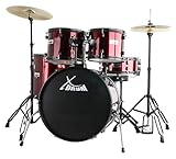 XDrum Rookie 22' Standard Schlagzeug Komplettset Ruby Red - Ideal für Einsteiger -...