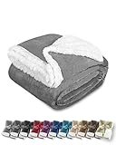 Gräfenstayn® Dicke Kuscheldecke flauschig & super weich - warme Sherpa-Fleecedecke in...