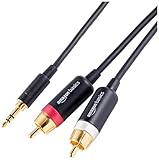 Amazon Basics 3.5 Aux auf 2 RCA Adapter-Audiokabel für Verstärker, aktive Lautsprecher...