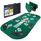 GOODS+GADGETS XXL Pokertisch-Auflage 160 x 80 cm Faltbare Pokerauflage; Poker-Zubehör...