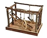 Kerbl Pet 82949 Vogelspielplatz aus Naturholz und Baumwolle, 35 x 25 x 25 cm