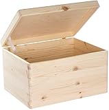 LAUBLUST Holzkiste mit Deckel - 40x30x24cm, Natur, FSC® - Allzweckkiste ohne Griffe -...