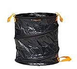 Fiskars PopUp-Gartensack mit Griffen, Fassungsvermögen: 56 Liter, Schwarz/Orange, Solid,...