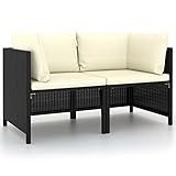 Festnight Rattan Sofa 2 Sitzer Lounge Sofa Outdoor Gartensofa Balkonmöbel Kleiner Balkon...