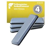 shinfly 4 Stück Teflongleiter Selbstklebend, Möbelgleiter Teflon-70 x 19 mm (eckig),...