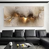 HEHGVCF Abstrakte Moderne Leinwandbilder 80x160cm,Poster Vintage Gold...