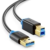 deleyCON 2m USB 3.0 Super Speed Kabel USB A-Stecker zu USB B-Stecker Datenkabel bis zu 5...