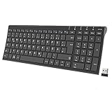 iClever Kabellose Tastatur, wiederaufladbare 2,4 GHz Funk Tastatur, Deutsches QWERTZ...