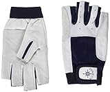 BluePort Erwachsene (Unisex) Segelhandschuhe aus Leder-5 Finger frei L, weiß, L