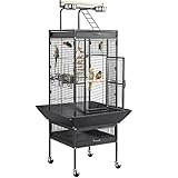 Yaheetech Vogelkäfig Vogelvoliere Vogelhaus Vogelbauer Käfig für Papageien 65,5 x 65,5...